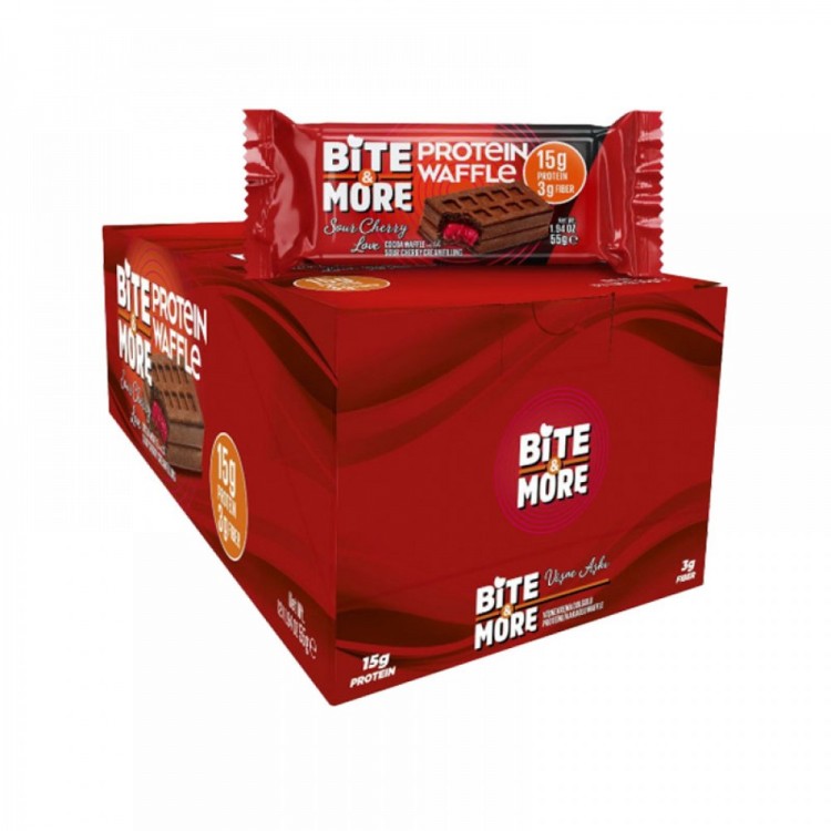 Bite More Protein Waffle 12 Adet 55 Gr