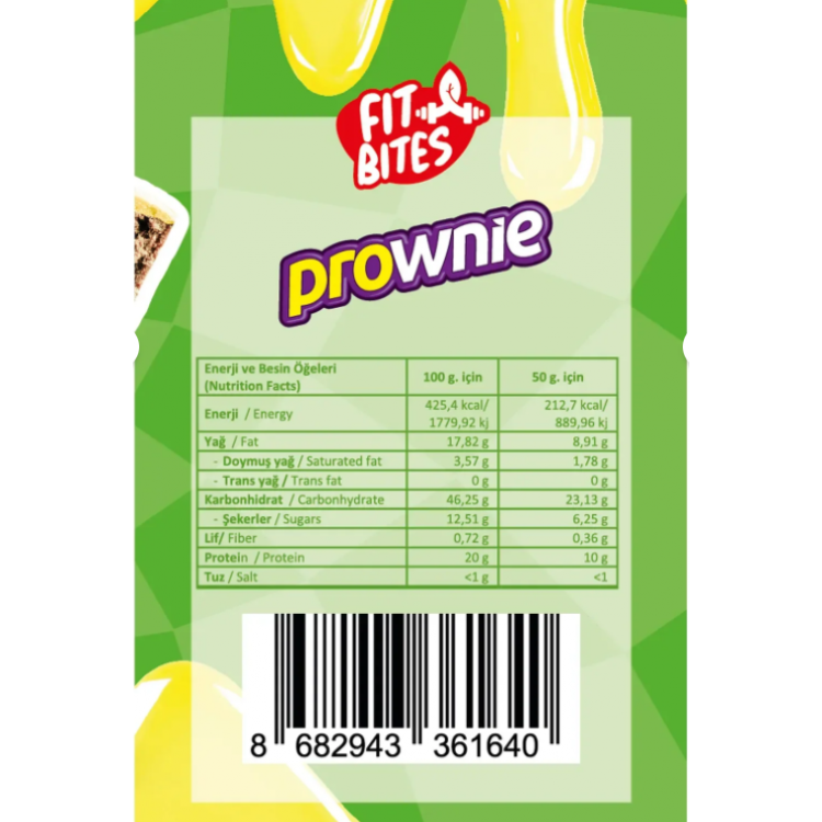 Fit Bites Prownie Proteinli Kek 12 Adet 50 Gr
